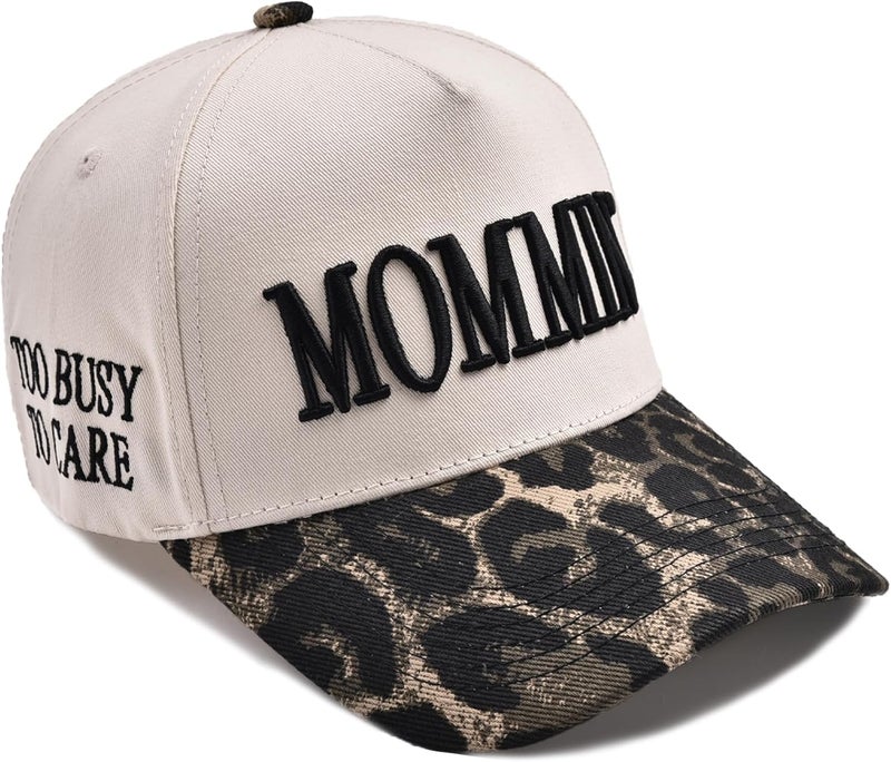 Asadovce Mommin Trucker Hat for Women Embroidered Mom Baseball Cap Adjustable Canvas Vintage Hat for Casual Wear - Image 2